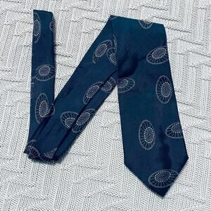 Hugo Boss navy flying saucer silk tie
